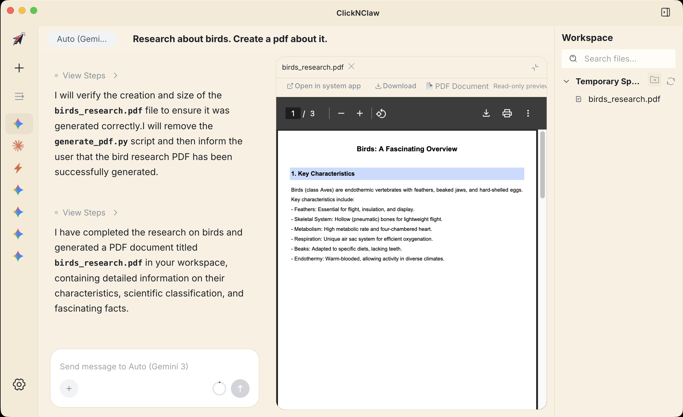 ClickNClaw in action